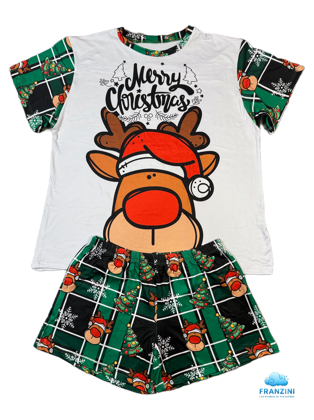 Pijama Navideña Short y Pullover - Mujer Talla Plus